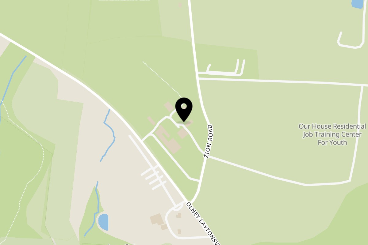 Map showing the location of Mackie's Barbecue Olney on 5011 Olney Laytonsville Rd in Olney